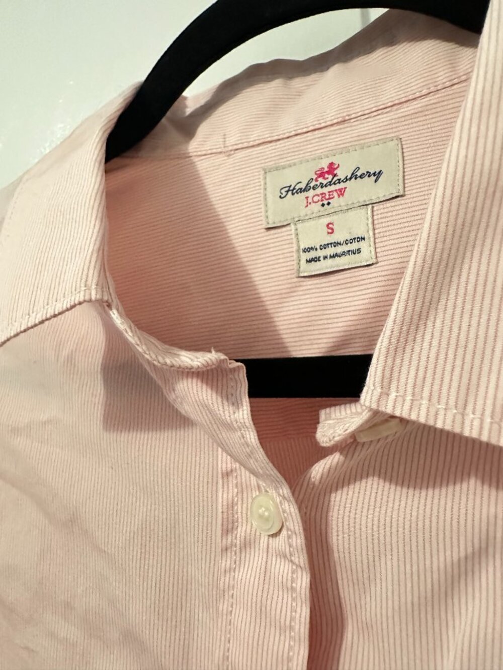 J.Crew Haberdashery Pink Pinstripe Cotton Button Down Shirt Small - Picture 7 of 8